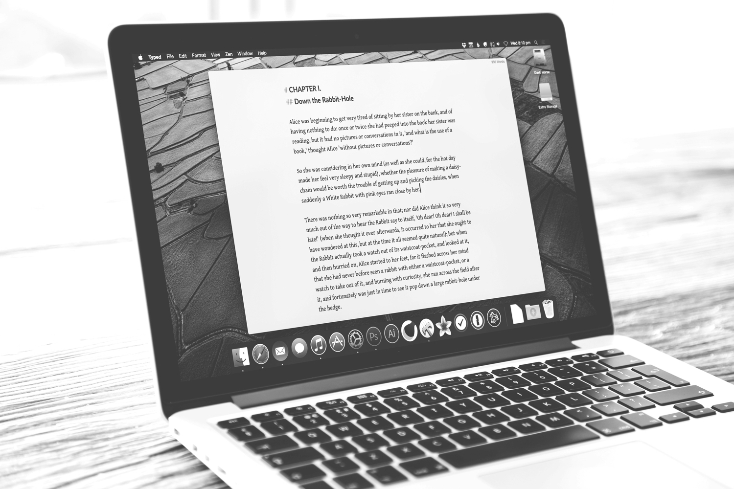 Open laptop with apps on screen